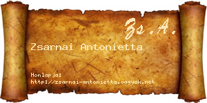 Zsarnai Antonietta névjegykártya